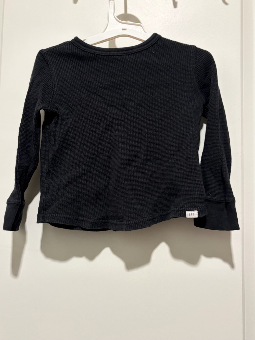 GAP Kids Black Waffle Knit Long Sleeve Top
